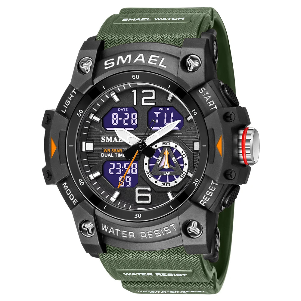 SMAEL 8007 Men’s Transparent Fashion Watch — 50-metre water resistance, LED backlight, alarm, chronograph, stopwatch