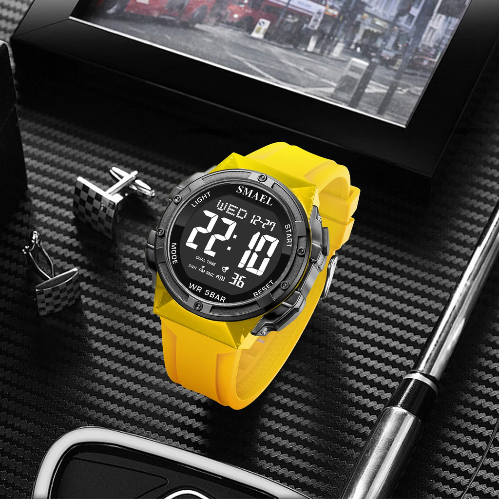 SMAEL Digital Watches LED 50m Waterproof Sport Watch 8112 Alarm Clock Digital Watch Military Army Stopwatch Men's Wristwatches