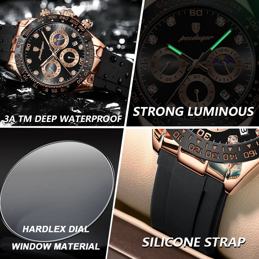 Men's Chronograph Watch, Bamboo Strap