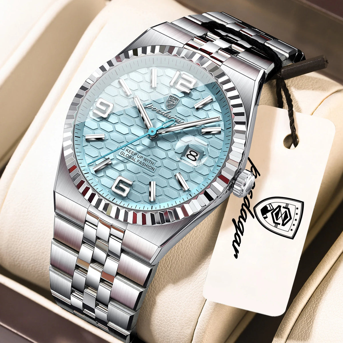 Men's Stainless Steel Sport Watch, Arabic Dial