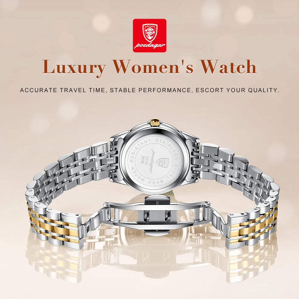 Women's Stainless Steel Dress Watch, Roman Numerals