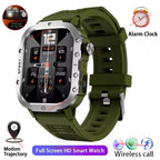 Rugged Military Smart Watch Men's Outdoor Watch LED Flashlight 2.01'' HD Touch Screen Voice Bluetooth Call Smartwatch Gifts HT30
