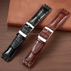 Watch Strap for Swatch 17mm 19mm Genuine Leather Watchband High Quality Wristband Men Women Waterproof Soft Bracelet Accessories