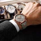 Men's Leather Strap Chronograph Watch