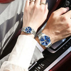 POEDAGAR Top Fashion Watches For Couple Waterproof Date Week Couple's Watches Quartz Stainless Steel Couple Watch Lovers Set+Box