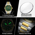 POEDAGAR Luxury Men Watch Date Week Waterproof Luminous Stainless Steel Watch For Man Casual Quartz Men's Watches Male Sport+Box