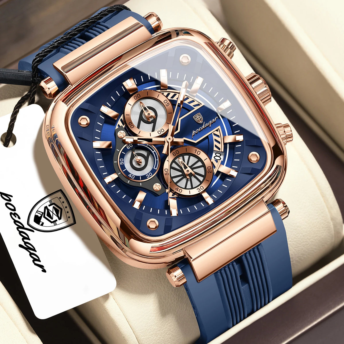 POEDAGAR Sports Watches For Men Fashion Waterproof Luminous Date Man Wristwatch Chronograph Quartz Silicone Men Watch Male Reloj