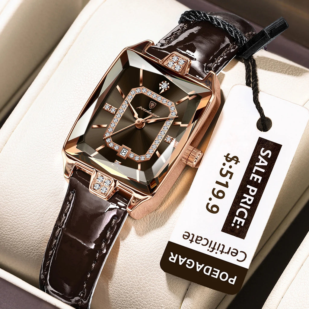 Women's Rectangle Leather Watch