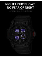 SMAEL 8007 Men’s Transparent Fashion Watch — 50-metre water resistance, LED backlight, alarm, chronograph, stopwatch