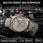 Men's Leather Strap Chronograph Watch