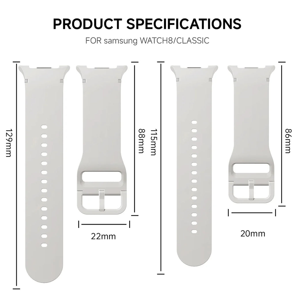 1:1 Sport Band for Samsung Galaxy watch 9 8 44mm 40mm 8 classic 46mm Wrist Replacement Belt Bracelet Correa Galaxy watch8 Straps