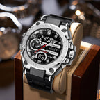 SMAEL Brand Sport Watches 50M Wateproof Dual Time Display Watches LED 8029 Stopwatches Alarm Multifunctional Men's Wristwatches