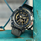 Sport Watches Waterproof SMAEL Male Clock Digital LED Display Quartz Analog Stopwatch Fashion Green Orange Clock 8058 Men Watch