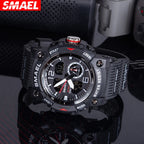 SMAEL 8007 Men’s Transparent Fashion Watch — 50-metre water resistance, LED backlight, alarm, chronograph, stopwatch