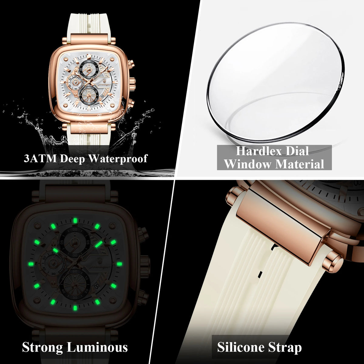 POEDAGAR Sports Watches For Men Fashion Waterproof Luminous Date Man Wristwatch Chronograph Quartz Silicone Men Watch Male Reloj