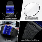 Men's Rectangle Stainless Steel Watch
