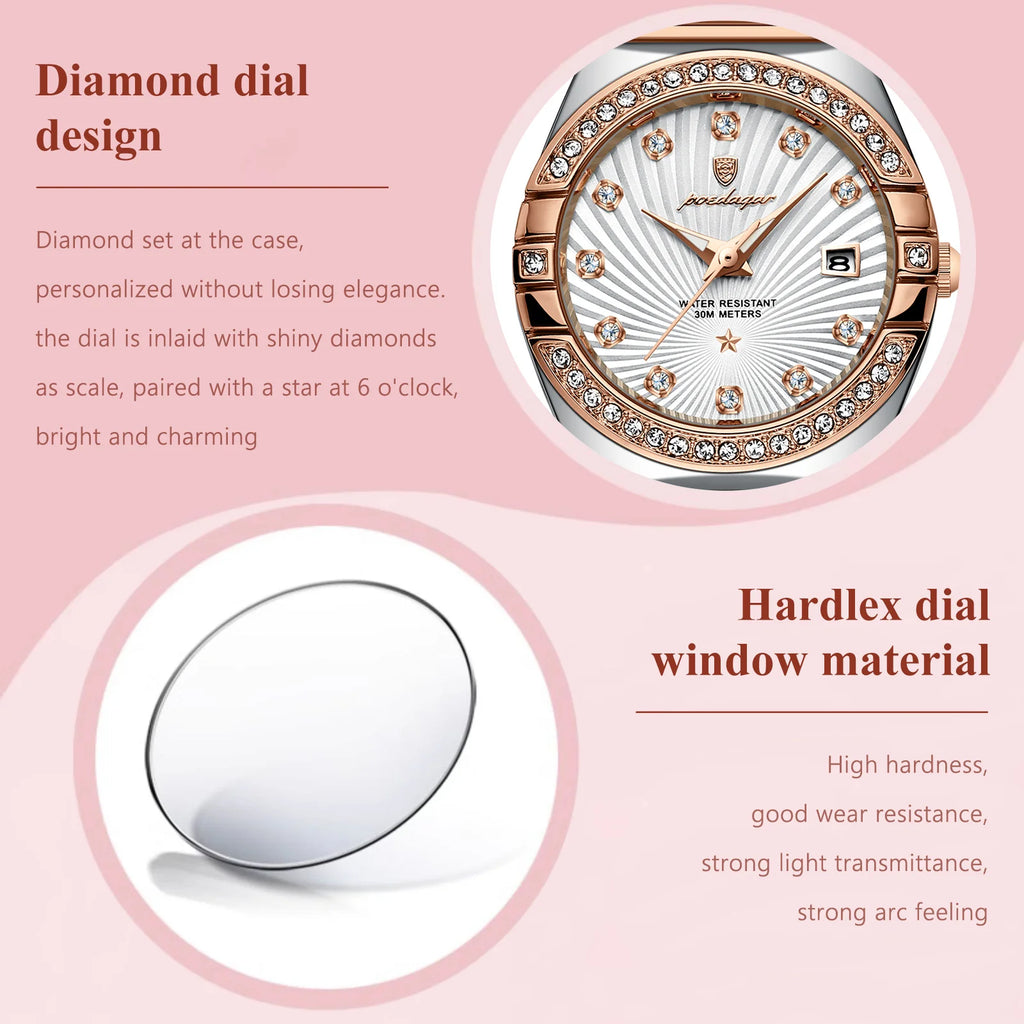Women's Stainless Steel Watch, Complete Calendar