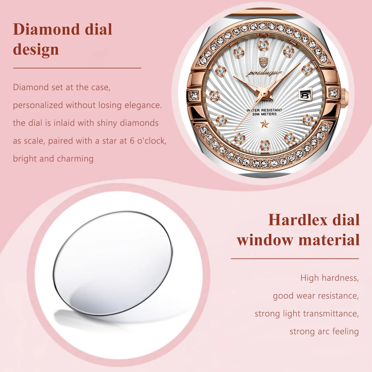 Women's Stainless Steel Watch, Complete Calendar
