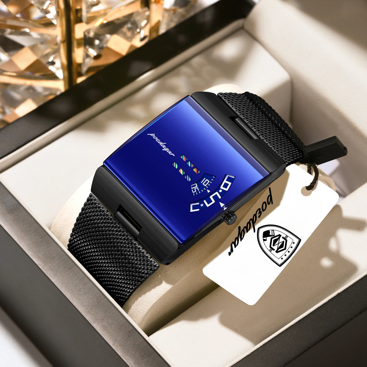 Men's Rectangle Stainless Steel Watch