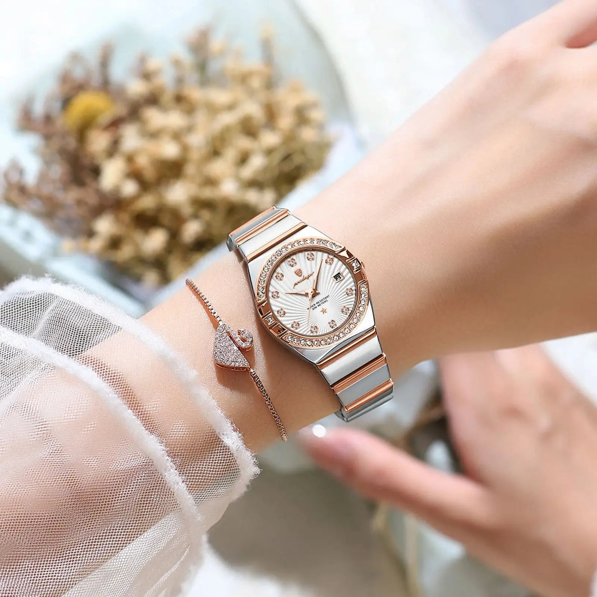Women's Stainless Steel Watch, Complete Calendar
