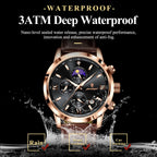 POEDAGAR Luxury Sports Watch For Men Waterproof Luminous Date Chronograph Man Wristwatch Leather Quartz Men's Watches Male Reloj
