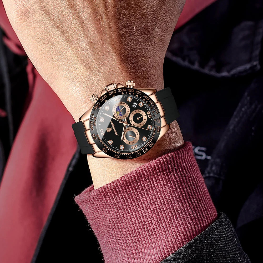 Men's Chronograph Watch, Bamboo Strap