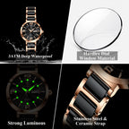 Women's Stainless Steel Watch with Week Display