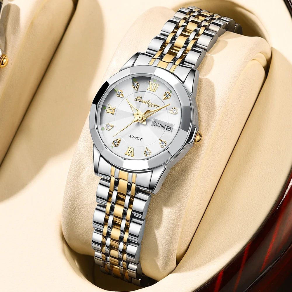 Women's Stainless Steel Dress Watch, Roman Numerals