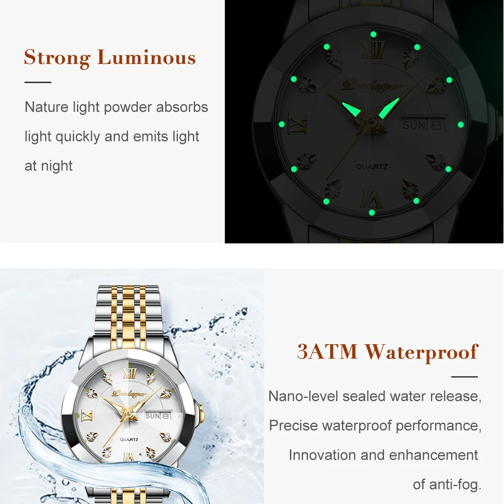 Women's Stainless Steel Dress Watch, Roman Numerals