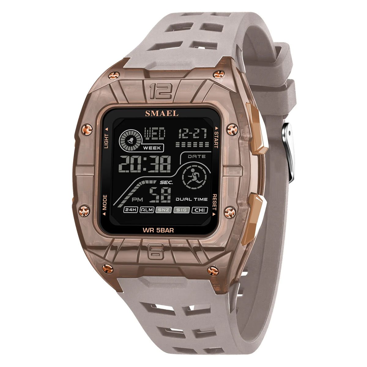 SMAEL 8127 Men's Digital Sport Watch - 50M Waterproof LED Backlight Alarm Chronograph Stopwatch
