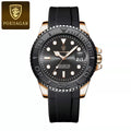 POEDAGAR Men's Stainless Steel Quartz Watch, Splash-Resistant with Luminous Hands and Date Display, Classic Casual Design