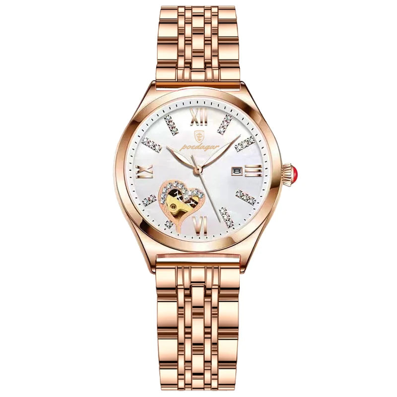 Women's Stainless Steel Watch, Roman Numeral Dial