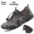 Men's Summer Sports Outdoor Casual Mesh Shoes Breathable Hiking Shoes Soft Bottom Sandals Fashionable And Comfortable