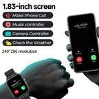 New Smart Watch 1.83'' Waterproof Message Answer Call Sports Pedometer Sleep Monitoring Information Alerts For IOS&Android