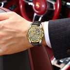 POEDAGAR Casual Luxury Men Clock Luminous Hollow Tourbillon Automatic Man Wristwatch Mechanical Leather Men's Watches Reloj Male