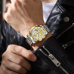 POEDAGAR Luxury Watch For Men Original Waterproof Luminous Date Man Clock Chronograph Stainless Steel Quartz Men's Watches Reloj