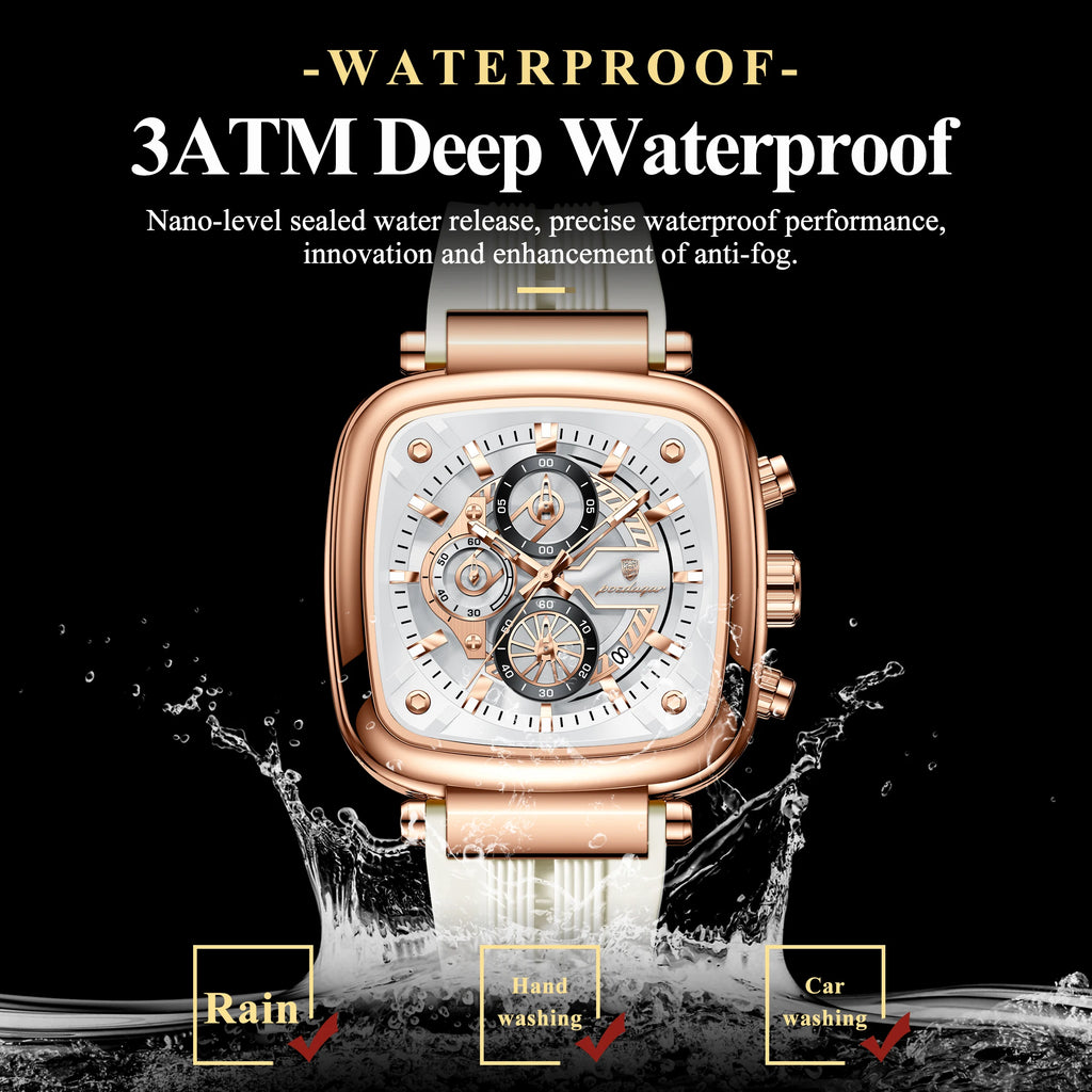 POEDAGAR Sports Watches For Men Fashion Waterproof Luminous Date Man Wristwatch Chronograph Quartz Silicone Men Watch Male Reloj