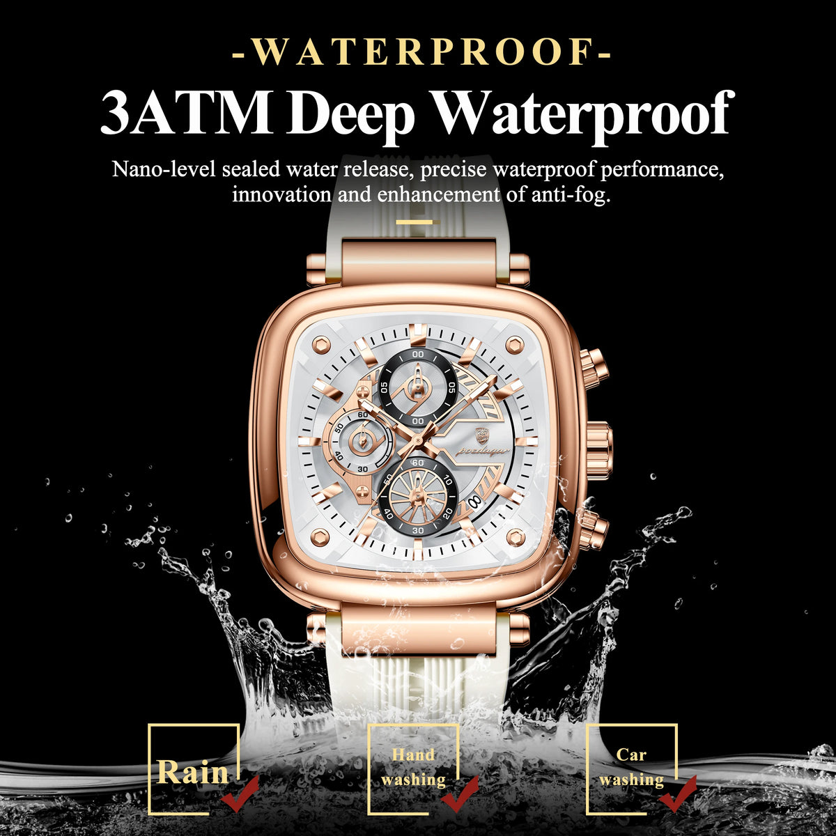 POEDAGAR Sports Watches For Men Fashion Waterproof Luminous Date Man Wristwatch Chronograph Quartz Silicone Men Watch Male Reloj