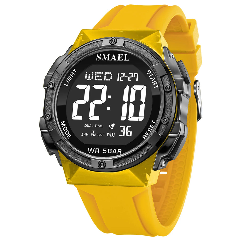 SMAEL Digital Watches LED 50m Waterproof Sport Watch 8112 Alarm Clock Digital Watch Military Army Stopwatch Men's Wristwatches