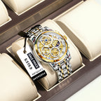 POEDAGAR Luxury Watch For Men Original Waterproof Luminous Date Man Clock Chronograph Stainless Steel Quartz Men's Watches Reloj