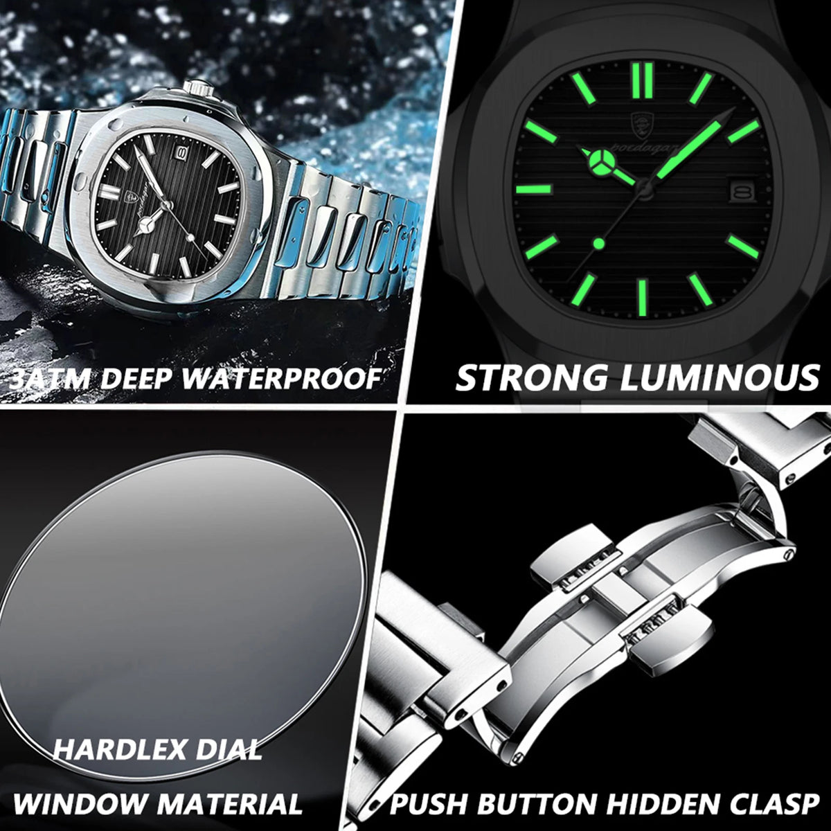 Men's Square Dial Dress Watch