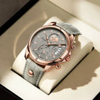 Men's Leather Strap Chronograph Watch