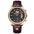Men's Leather Strap Chronograph Watch