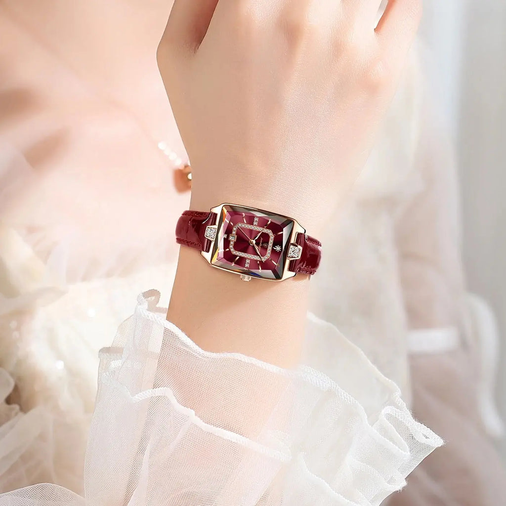 Women's Rectangle Leather Watch