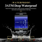 POEDAGAR Top Rectangle Original Men Watch Waterproof Fashion Man Wristwatch Stainless Steel Quartz Sport Men's Watches+Box Reloj