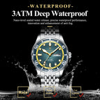 Men's Stainless Steel Watch with Week Display