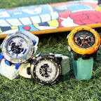 Sport Watches Waterproof SMAEL Male Clock Digital LED Display Quartz Analog Stopwatch Fashion Green Orange Clock 8058 Men Watch