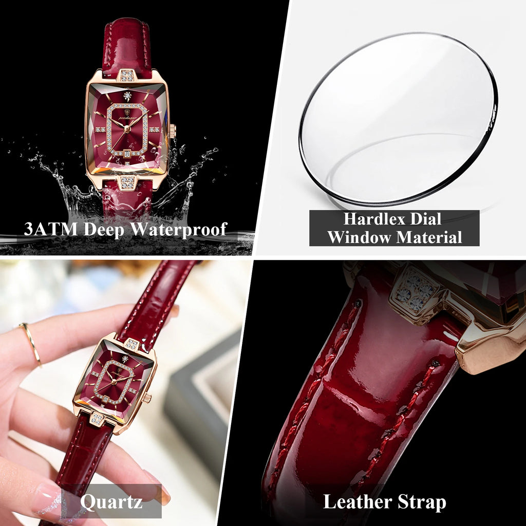 Women's Rectangle Leather Watch