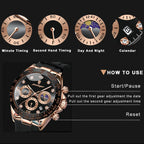 Men's Chronograph Watch, Bamboo Strap