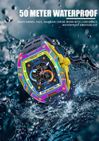 SMAEL 8142 Men's Analog Digital Dual Display Watch - 50M Waterproof LED Backlight Alarm Chronograph Stopwatch